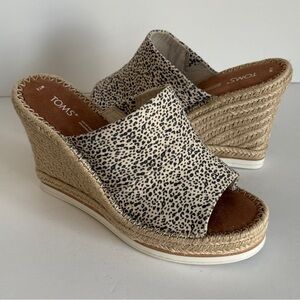 TOMS Women's Monica Mule Espadrille Wedge Slip-On Sandals Size 7.5